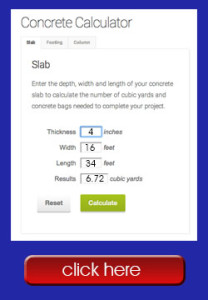 concrete calculator for Rock Solid Concrete